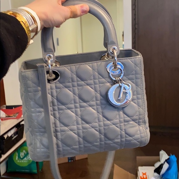 lady dior medium grey